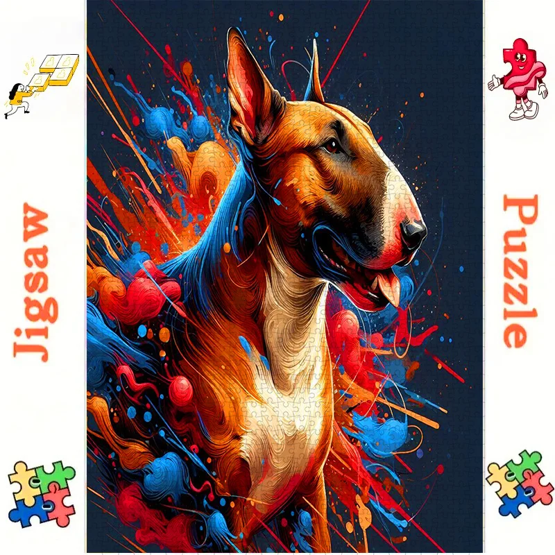 500/1000 قطعة أحجية الصور المقطوعة، أحجية ورقية، جحر الثور الصغير الملون، أحجية للكبار، مناسبة للترفيه المنزلي، تجمع الأصدقاء