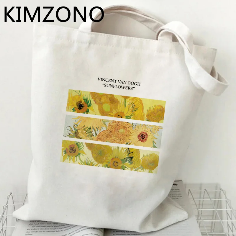 

Van Gogh shopping bag reusable eco jute bag bolsas de tela shopper cotton bag cloth shoping custom