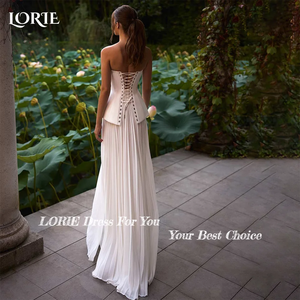 LORIE Lace Wedding Dress Sweetheart Split A-line Bride Gown Long Sleeve Customized Appiques Corset Bride Dress vestidos de novia image 3