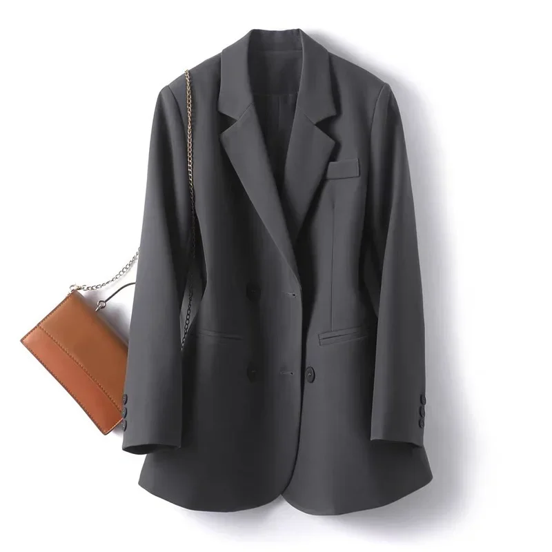 Herbst Damen Blazer Vielseitig Kombinierbar Lässiger Umlegekragen Langarm Anzugjacke für Damen Oberbekleidung Bürodamen Blazer – Detail 4