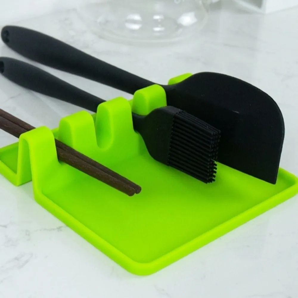 متعددة الوظائف سيليكون أدوات المطبخ رف مقاومة للحرارة تجفيف الرف ملعقة الرف عدم الانزلاق ملعقة رف أدوات المائدة تجفيف #4