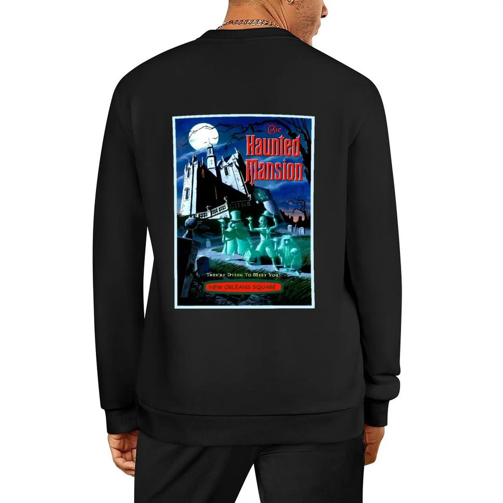 

HAUNTED MANSION : Vintage Ghosts Advertising Print Pullover autumn new products men's winter sweater tracksuits hoody