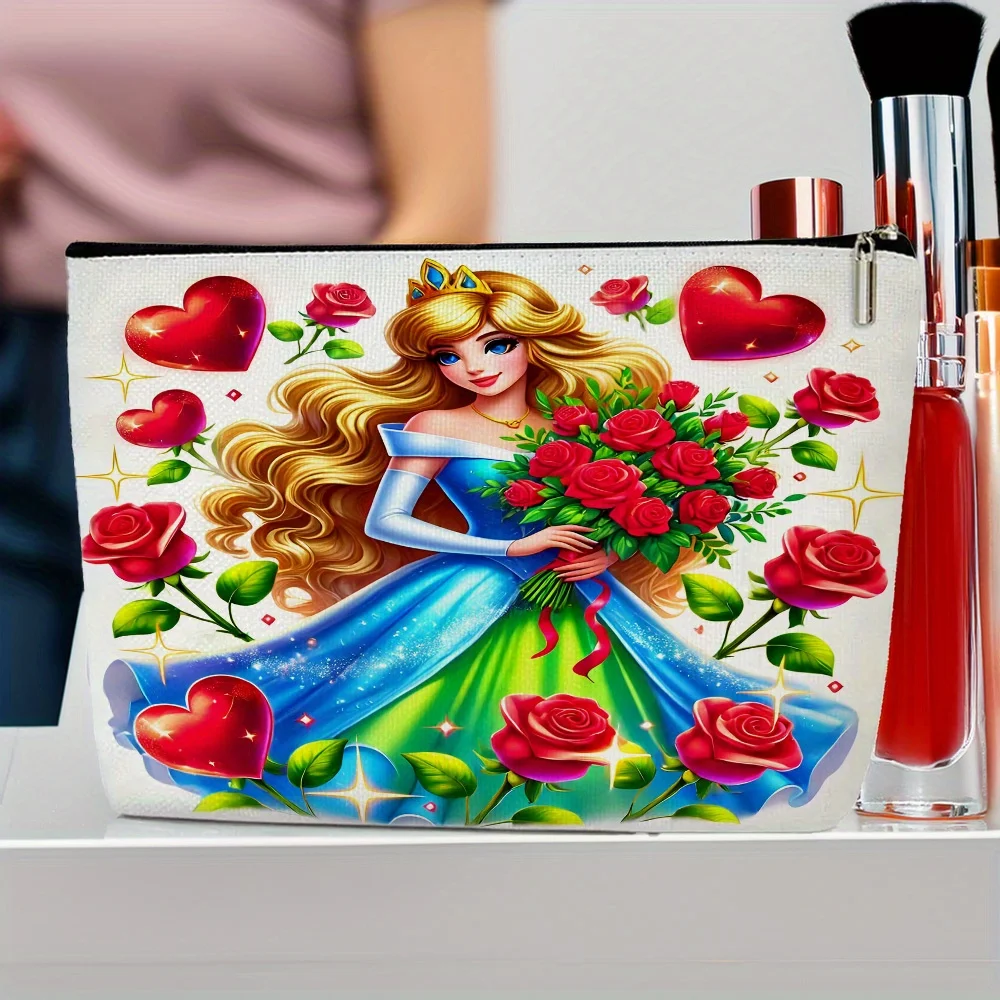 1個のプリンセスメイクアップ収納バッグ、ジュエリー収納バッグ、完璧な旅行用ジッパー収納バッグ - 楽しい誕生日プレゼント