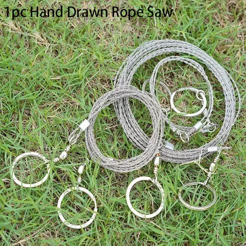 

1pc Hand Drawn Rope Saw Stainless Steel Wire Saws Manual Cutting Chain Saw Outdoor Emergency Travel Survival Tool Hand Tools