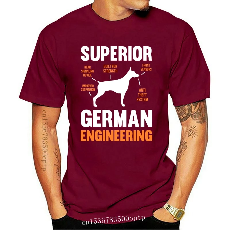 New Funny Men T Shirt Novelty Tshirt Women Superior German Engineering Doberman Pinscher T Shirt