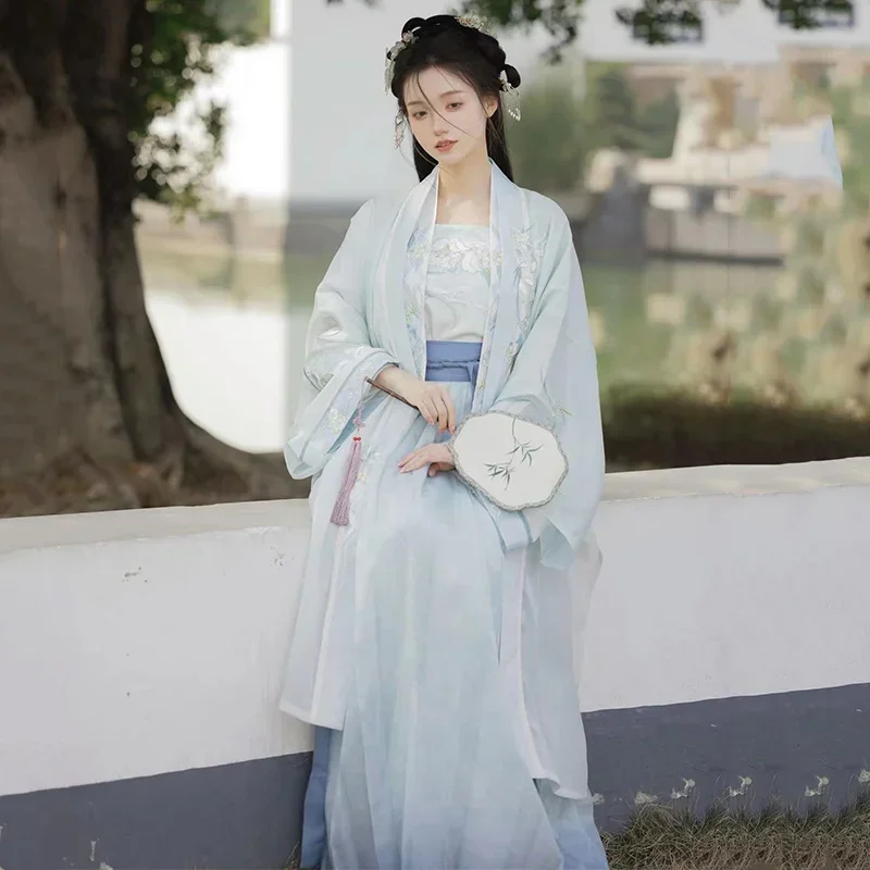 Chinese Traditional Hanfu Costume Woman Ancient Han Dynasty Dress Oriental Princess Dress Lady Elegance Tang Dynasty Dance Wear