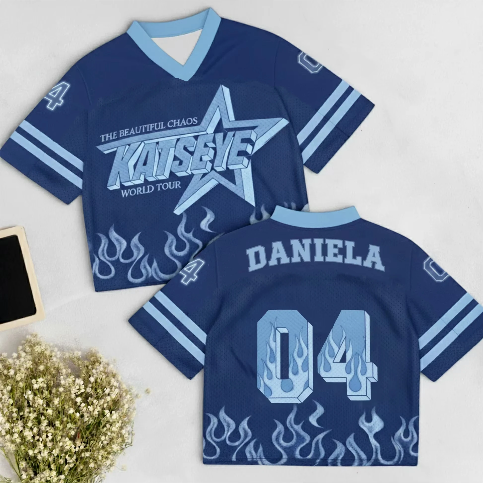 Kpop Katseye Uniform American Street Fashion Style Oversized Jersey Pick Members! Family Matching Summer Breathable Quick-drying