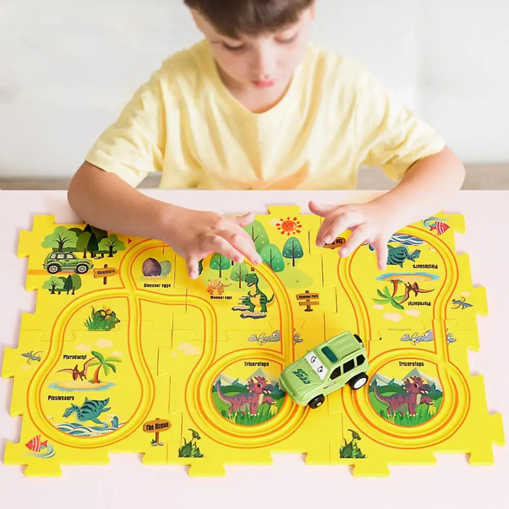 Ensemble de jouets de voiture de piste de puzzle pour des enfants, jeu de logique de teaser de cerveau, apprentissage alth