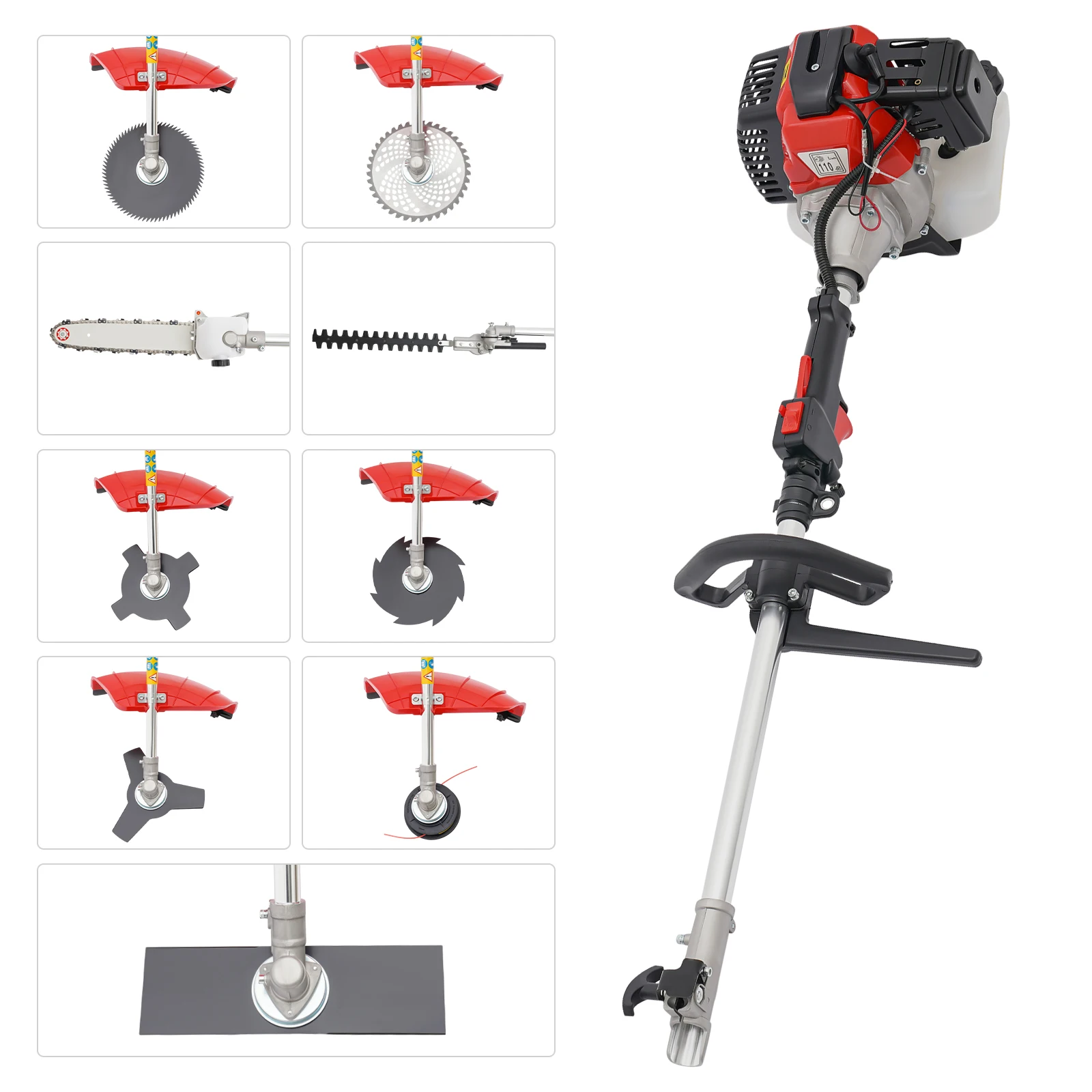 52CC 2ストローク多機能草刈機 1.7KWエンジン 7種類のトリマーヘッド付き 安定した刈り込み性能の芝刈り機