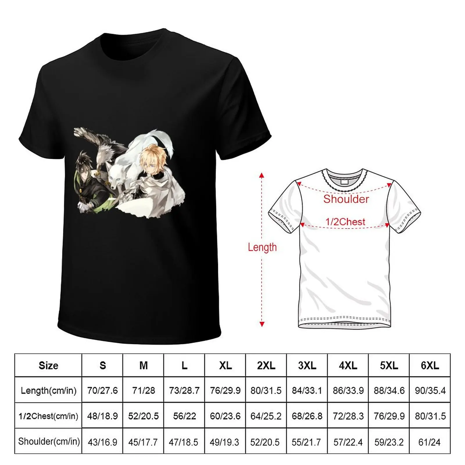 Owari no Seraph Seraph of the End Mikaela Hyakuya Yuuichirou Hyakuya T-Shirt quick drying fitted t shirts for men