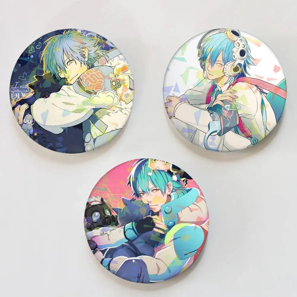 Seragaki Aoba DRAMAtical Murder Round Badge for Backpack Accessories Laser Lapel Pins Jewelry Gifts
