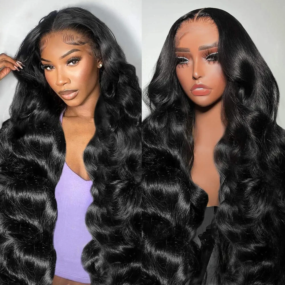

Body Wave Wig Full Lace 100% Human Hair Wigs 200 Density Natural Colored Remy Hair 52 Inch 13x6 HD Transparent Lace Frontal Wigs