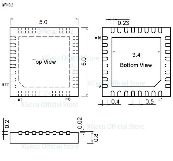 Adaptador de programador, enchufe IC, QFN32, WSON32, DFN32, MLF32, MLP32 a DIP32