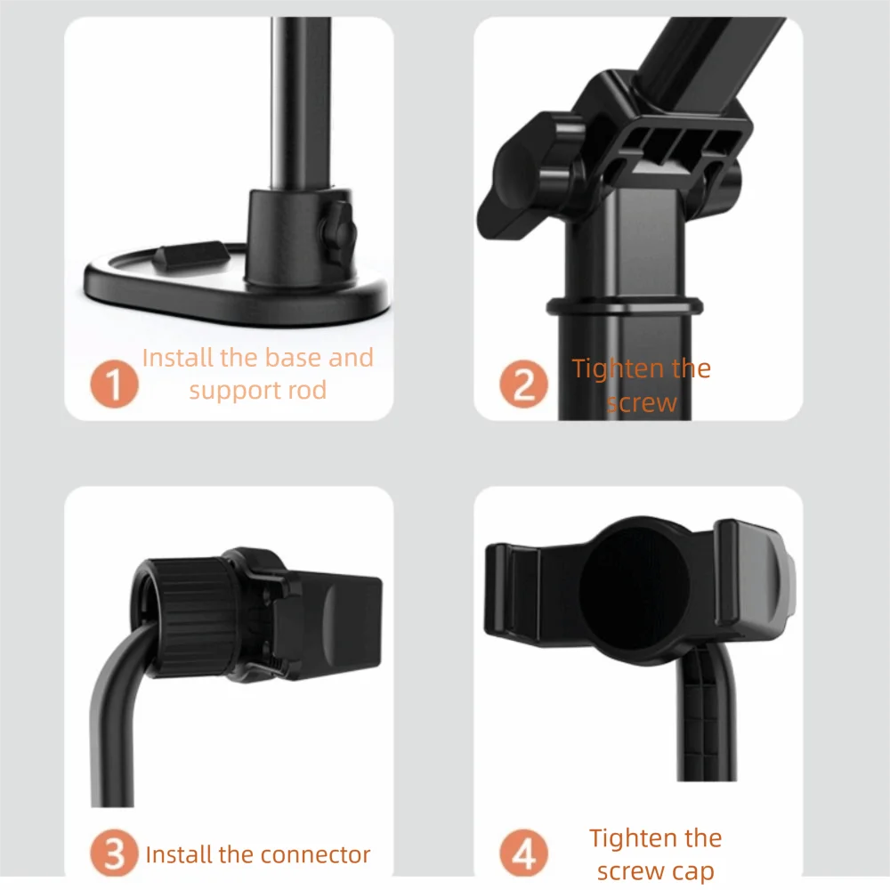 Durable Universal Desktop Phone Holder Telescopic Dual Card Slot Tablet Holder Stable Base Portable Phone Stand Household