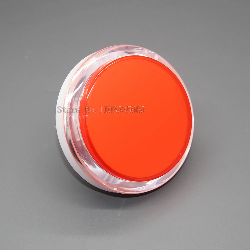 1pcs 100MM Transparent Flat Round Button with micro switch 12V LED light Suitable for Coin Arcade Game Machine Responder Button