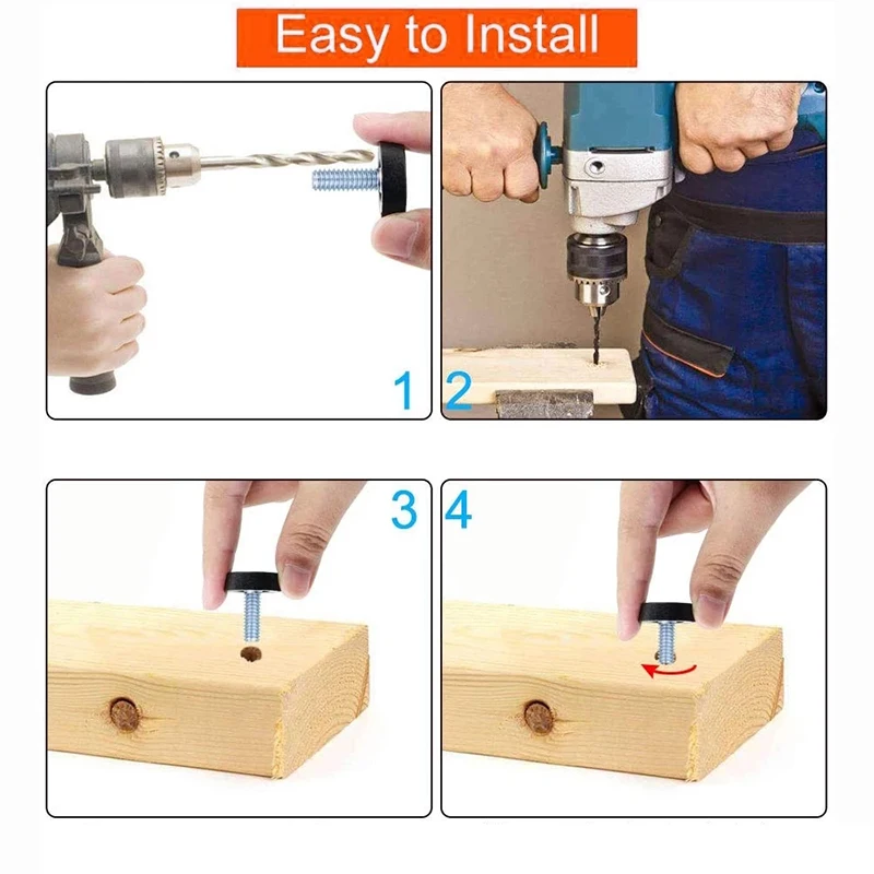 Pieds de chaise à 2,2 réglables pour meubles, protège-sol, base de coussretours de jambe, amortissement muet, antidérapant, M10, M8, M6, table d'armoire de canapé, niveau, 5 pièces