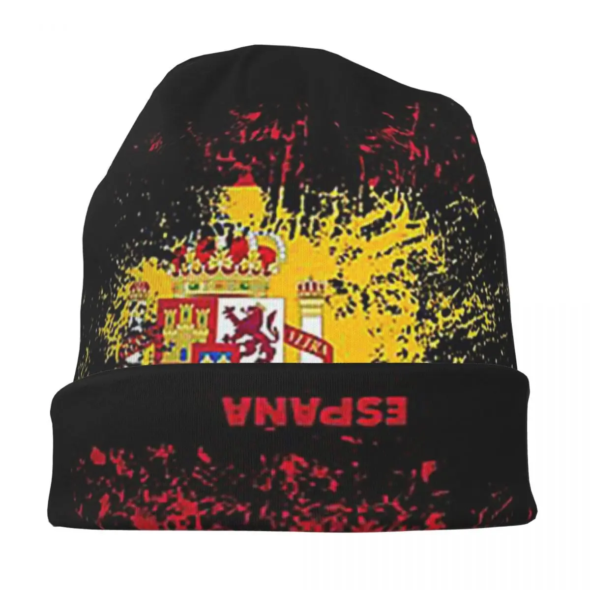 España acuarela bandera española traje cálido gorro de punto gorro de Hip Hop Otoño Invierno gorros al aire libre sombreros para Unisex