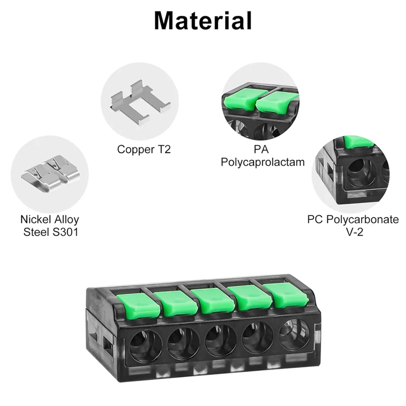 ABCA-75PCS 24-12 AWG Electrical Splice Connectors Lever Push-In Wire Connectors Quick 2/3/5 Conductor Combination Kit