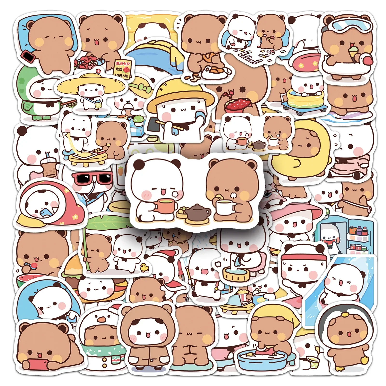 50Pcs Cute Bubu Dudu Stickers Bubu Decals For Phone Laptop Suitcase Notebook Skateboard Waterproof Stickers Gifts For couple