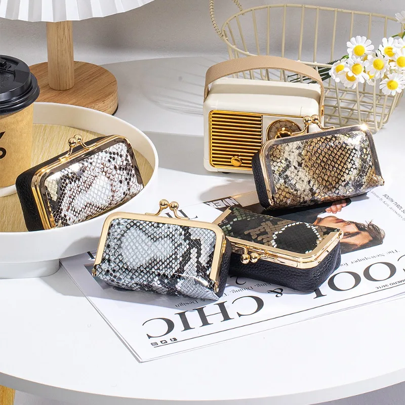 New Women Cowhide Multi-purpose Coin Purse, Compact Genuine Leather Lipstick Case with Inner Mirror, Small Jewelry Organizer Box