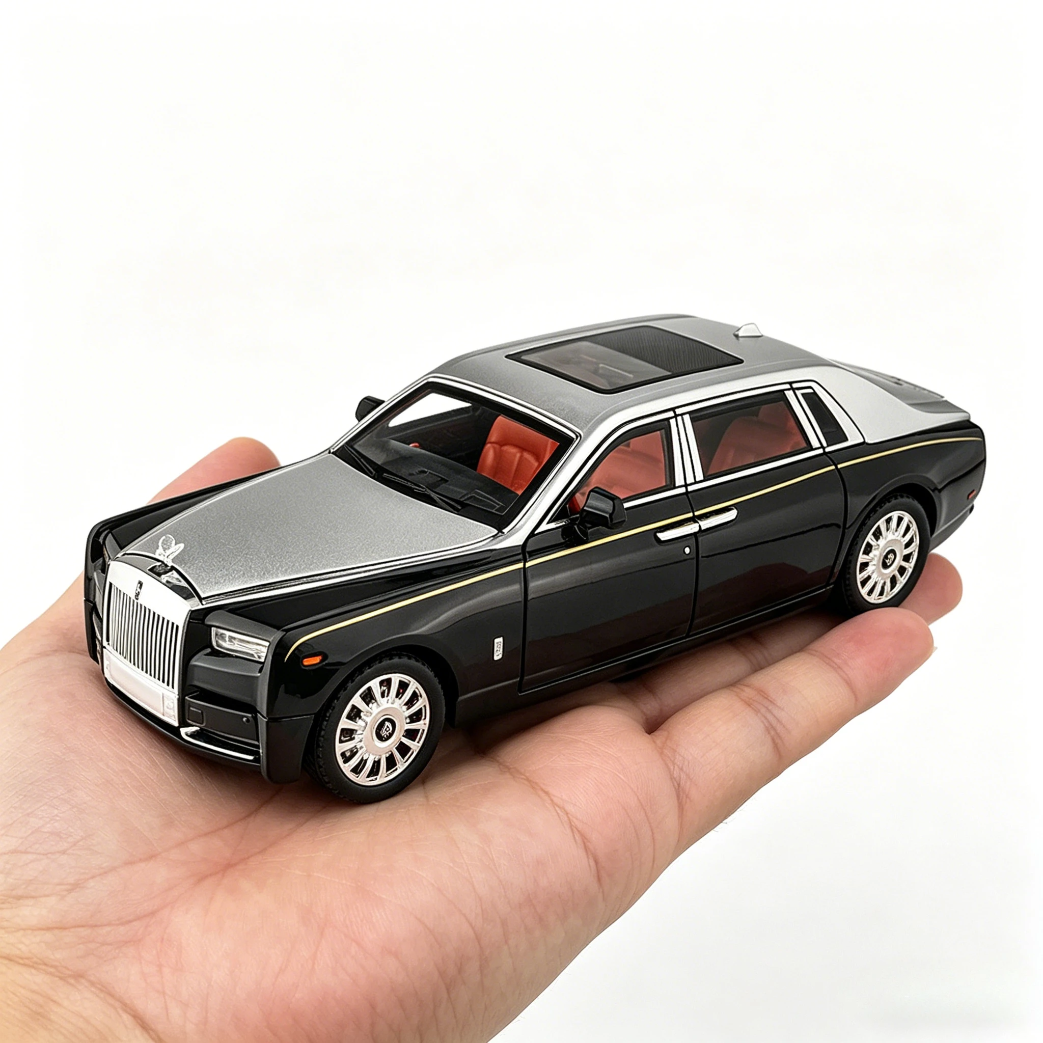 

1:18 Phantom Diecast Toy Cars Model Simulated Pull Back Limousine Zinc Alloy Metal Toy Car for Kids Gifts Collection