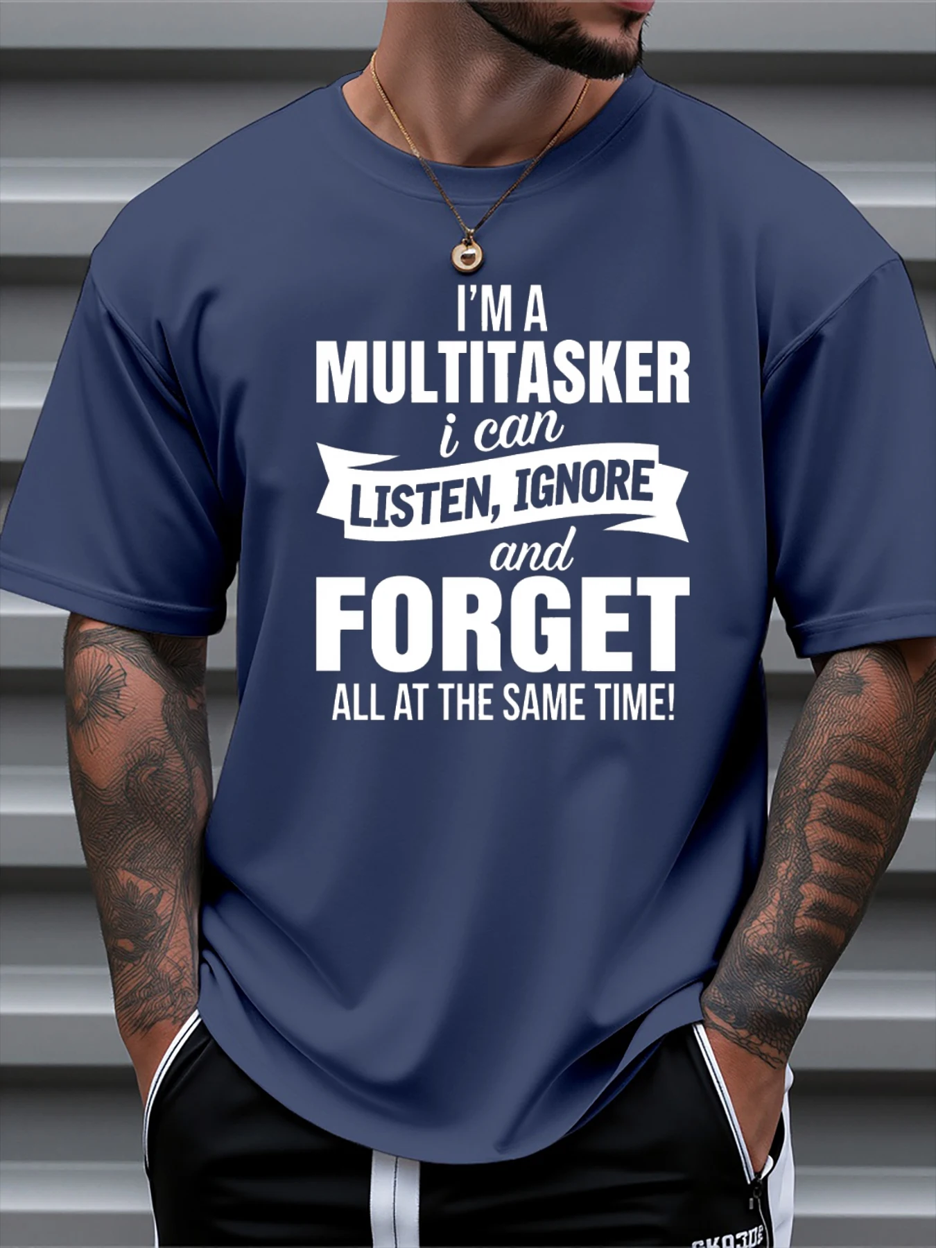 

T Shirt For Man 100% Cotton Summer I'm A Multitasker Funny Print Casual Slim Fit Round Neck Short Sleeved T-shirt Top