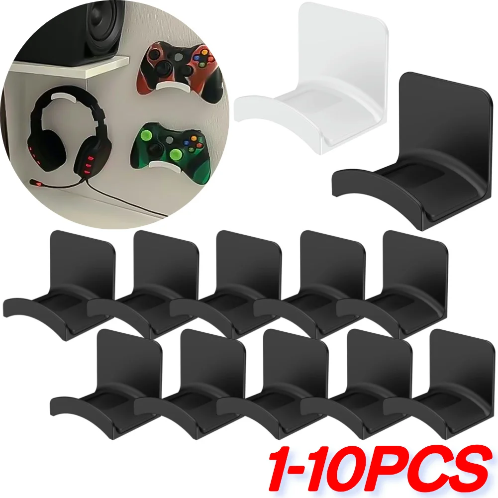 1-10PCS Headphone Stand Adhesive Wall Mount Holder Universal Headphone Holder for Easy Damage-Free Wall Desk Or PC Mounting