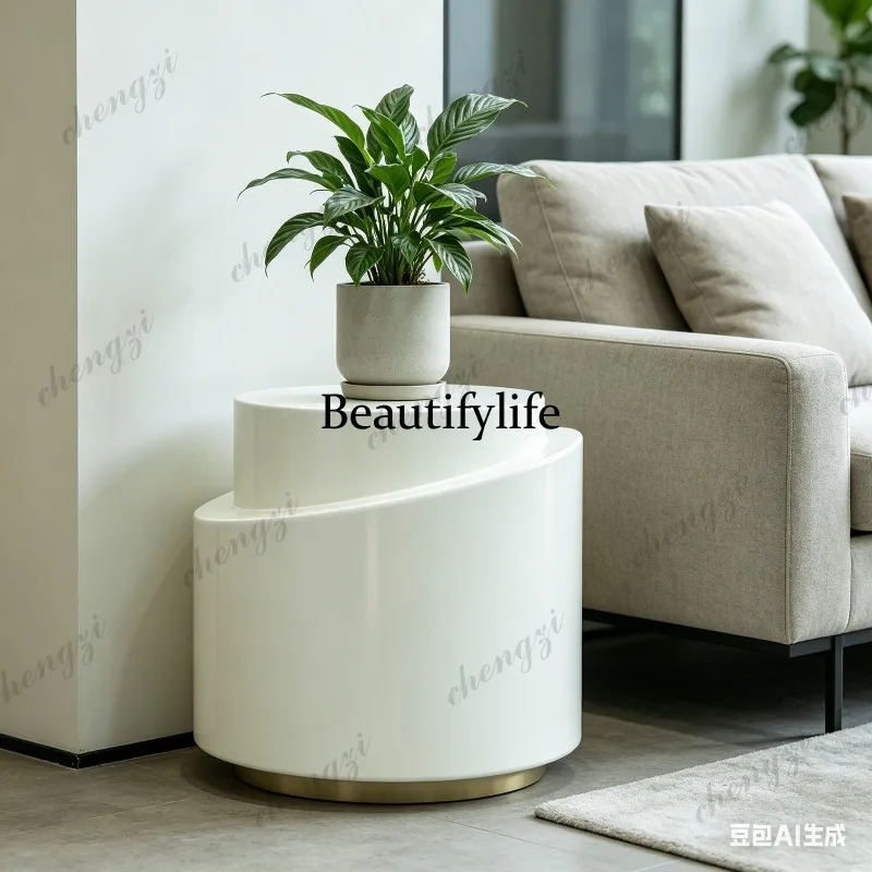 A74 coffee table next to modern study bedroom bedside table light luxury geometric mobile magnesium oxide flower stand
