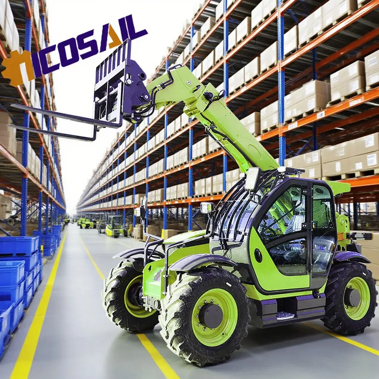 

High quality 4-wheel drive telescopic forklift with 17 meter suspension rod for lifting and sinking 4 tons of load for sale