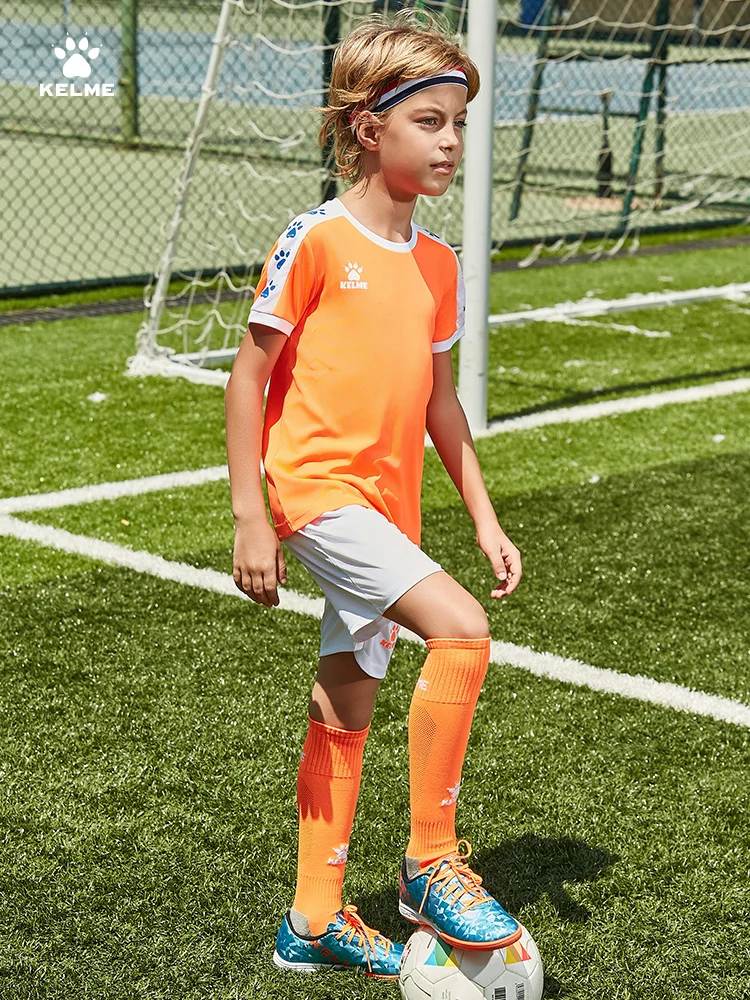 Kelme Customized Children's Football Suit Suit Outdoor Football Game Short-sleeved Training Suit Boy Breathable Top