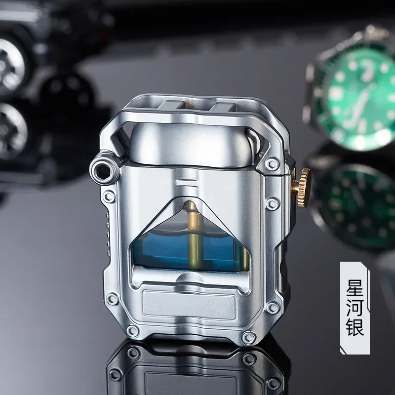 Outdoor EDC Transparent Machine Armor Metal Lighter Creative Gifts Tools