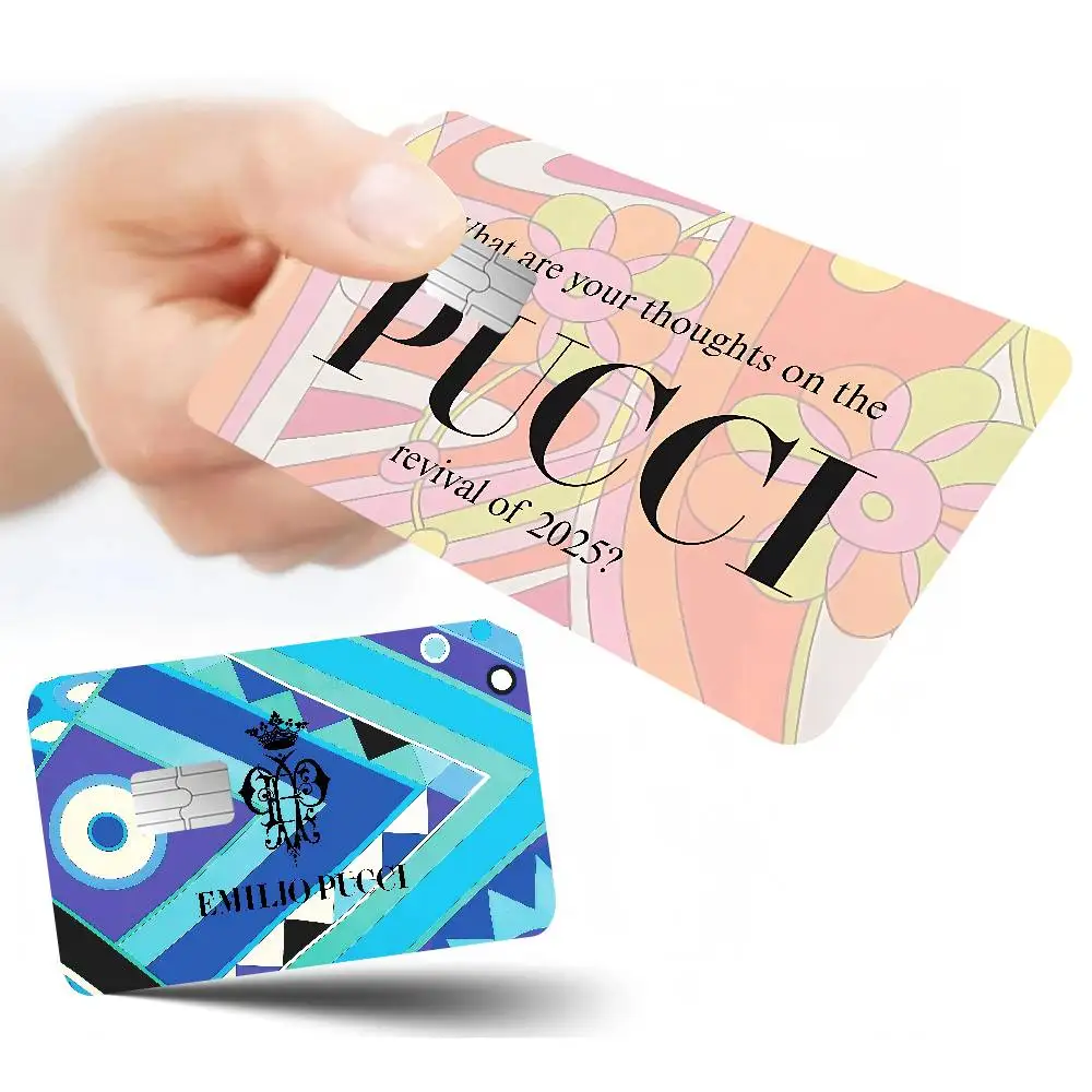 E-Emilios P-PucciS Logo Diy Credit Debit Card Sticker Party Sticker Decoration Waterproof Small Chip Card Skin Sticker