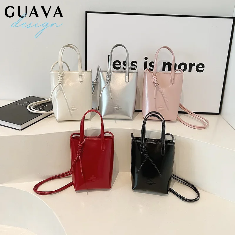 

Women's Red Pu Leather Mini Crossbody Bag Summer Fashion Trend Female Cellphone Pouch Letter Pattern Small Handbag 2025 Сумка