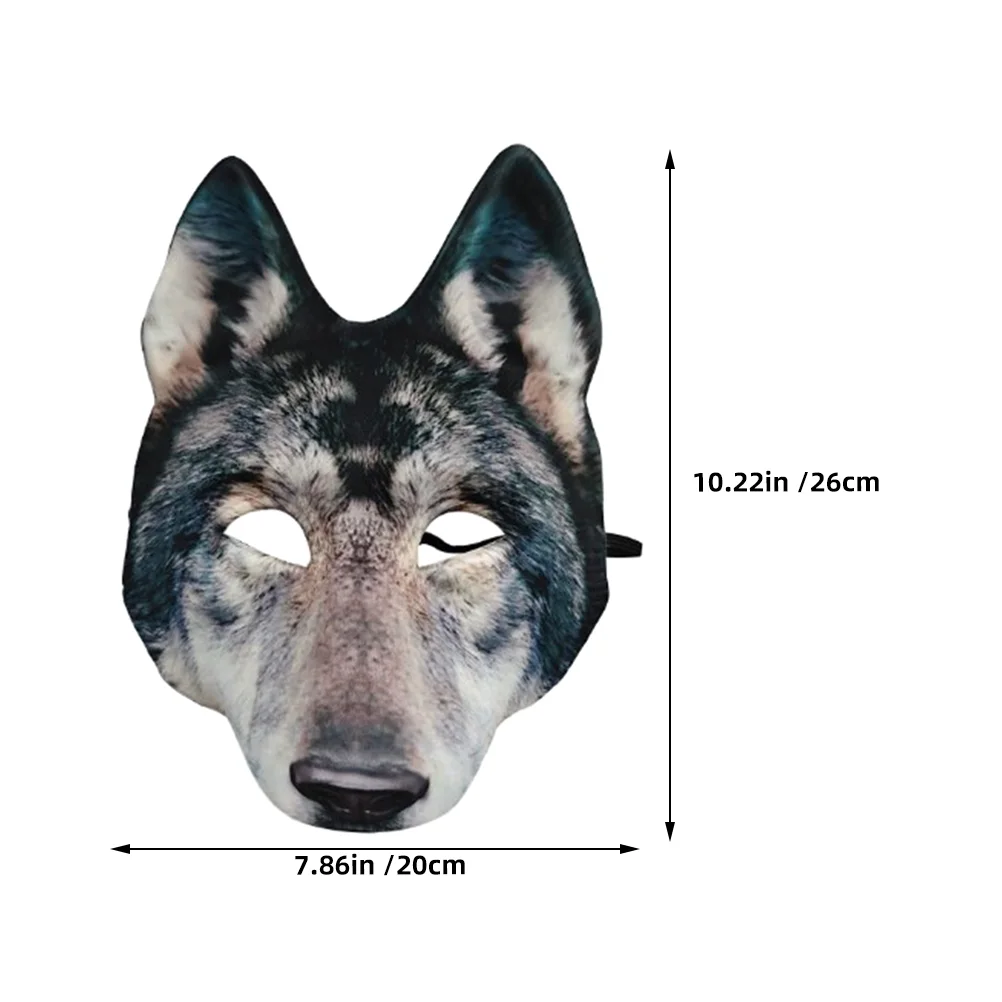 남성용 할로윈 마스크, 늑대 늑대, 털이 무서운 가장 무도회, 회색 여우 공