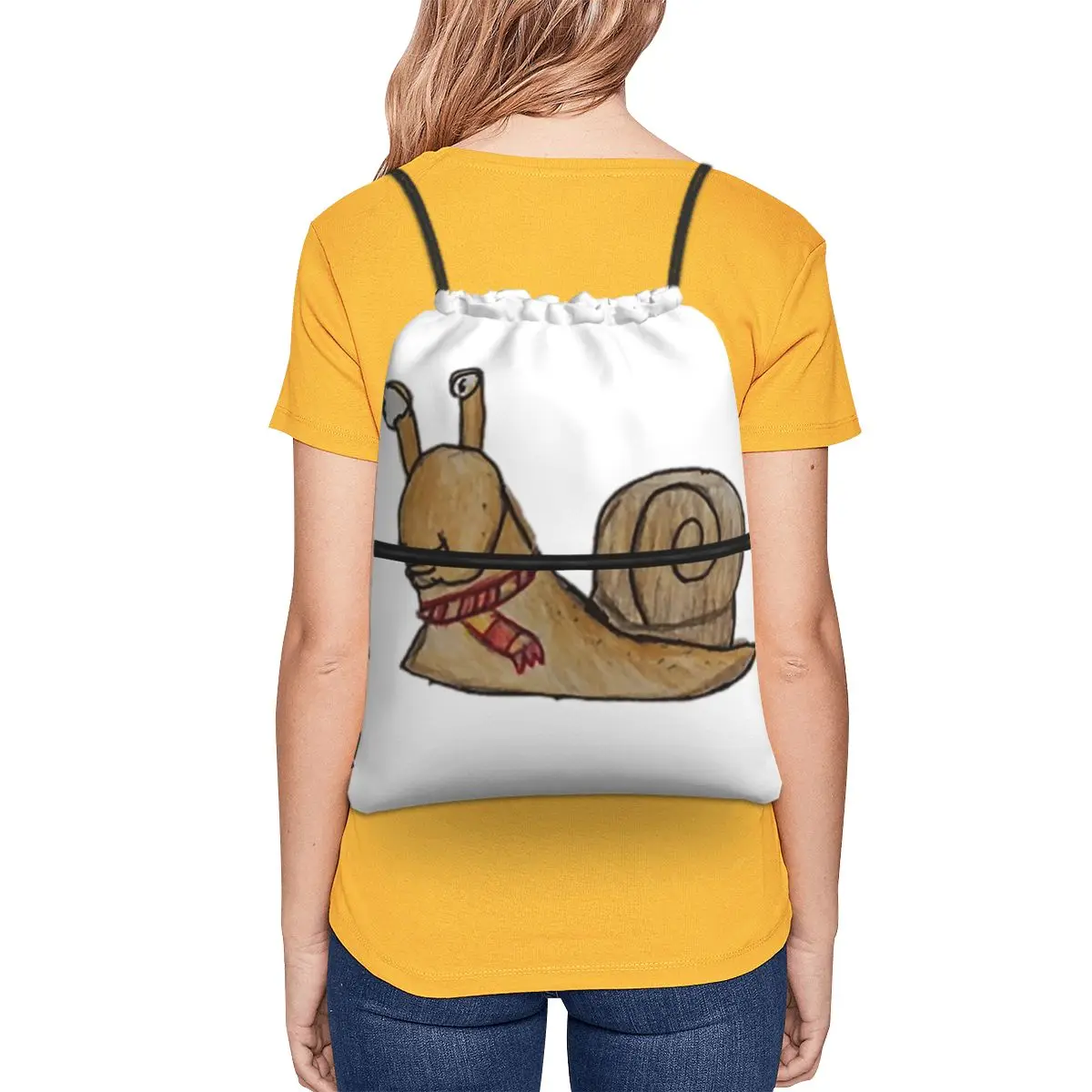 Bob The Snail zaini portatili borsa con coulisse borsa Casual con coulisse tasca per scarpe borse per studenti delle scuole