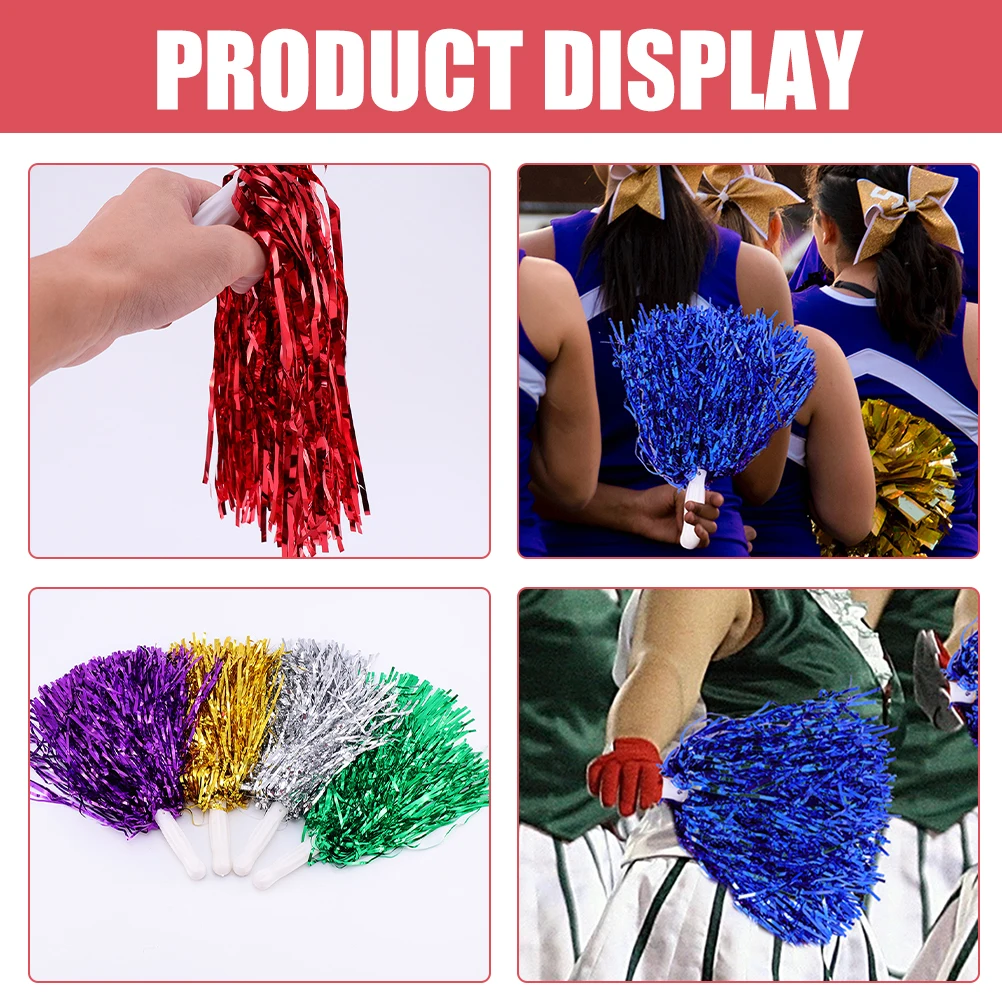 

Pom Poms Cheerleading Flower Balls Durable Plastic Sports Meet Dance Aerobics Festival Lightweight Prop Portable