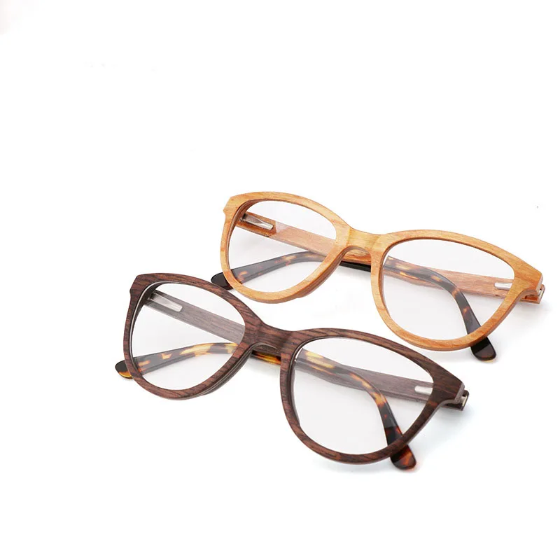 HDCRAFTER Retro Glasses Frame Men Real Wood Designer Optical Eyewear Myopia Reading Women Prescription Eyeglasses Clear Lens