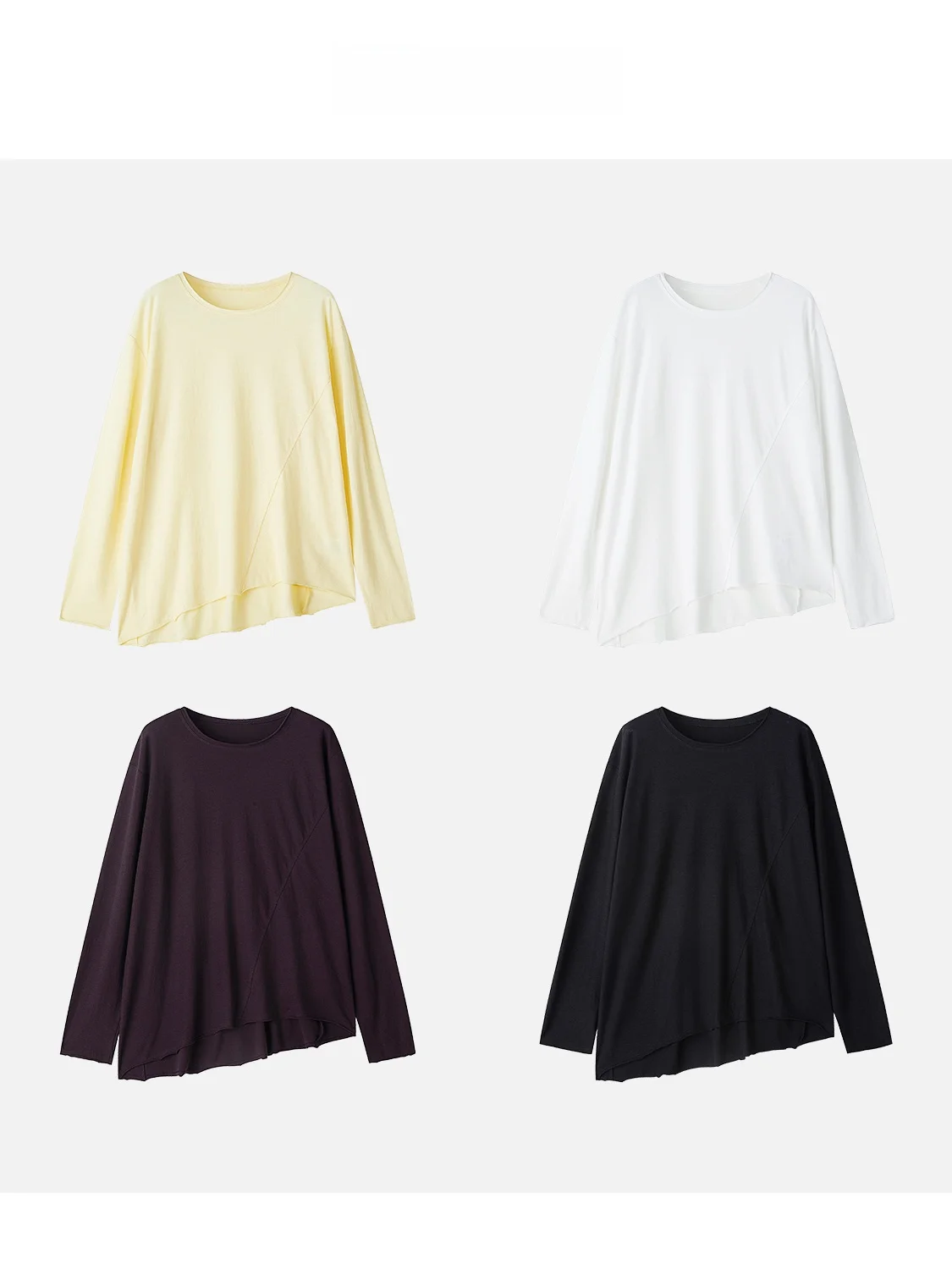 

JINGJING2025 Новая вязаная футболка с длинным рукавом, 100% хлопок, мягкая, свободная, универсальная, в китайском стиле, с круглым вырезом, пуловер-топ