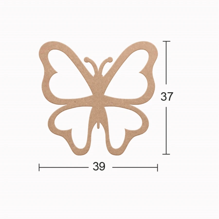 DS84 Decorative Wall Decoration Butterfly, Unpainted Mdf Trim