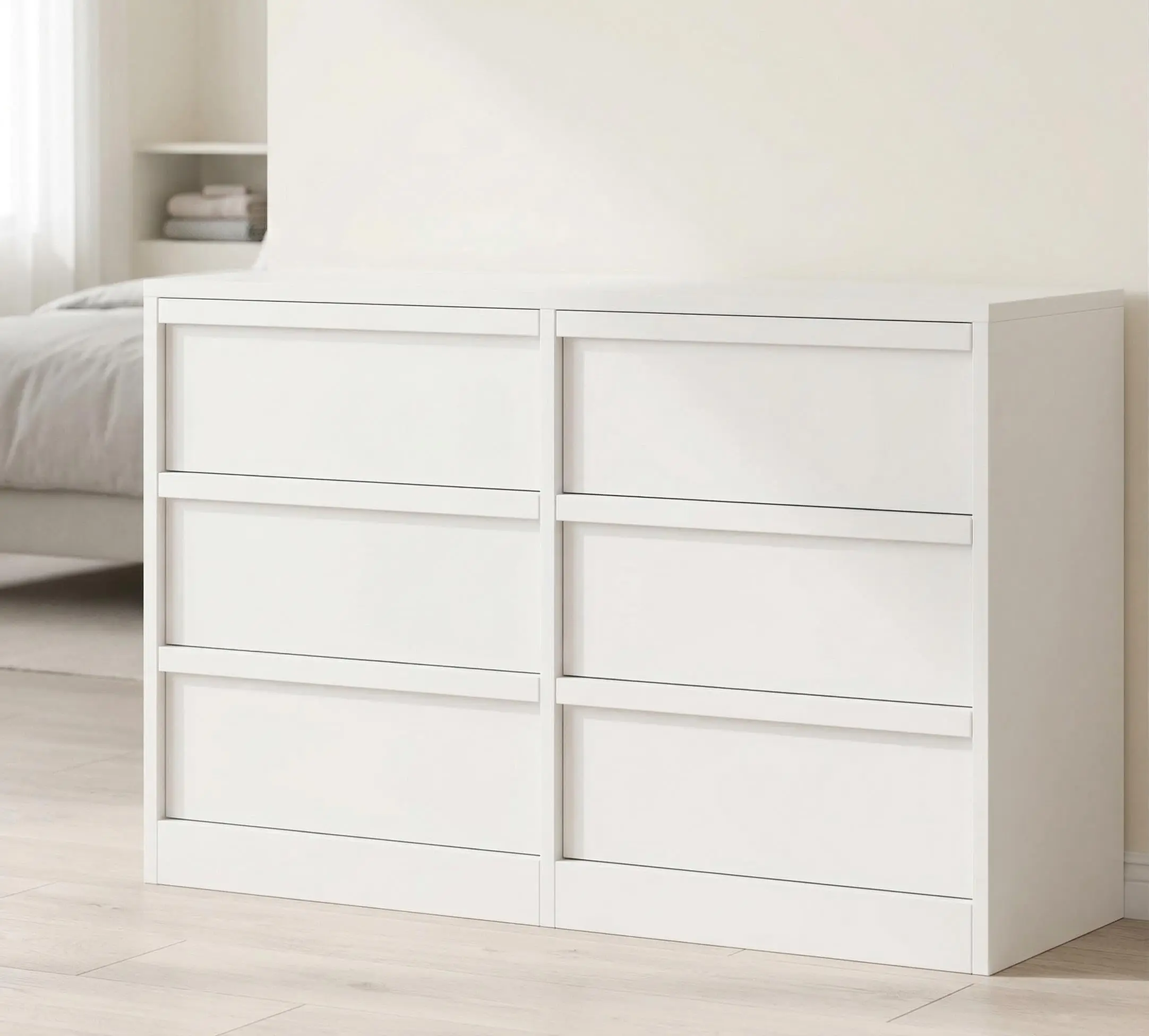 GarveeLife Spacious Storage Solution Wooden Dresser - Wide Chest with 6/7/8 Drawers - Modern Bedroom Furniture - Horizontal Cabinet Organizer - For Bedroom, Living Room, Entryway, Nursery