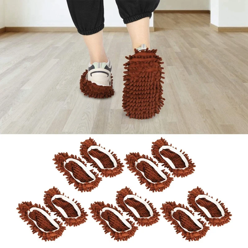 10 Pieces Of Chenille Mopping Shoe Covers, Lazy Shoe Covers Mop Head Covers Cleaning Shoe Covers