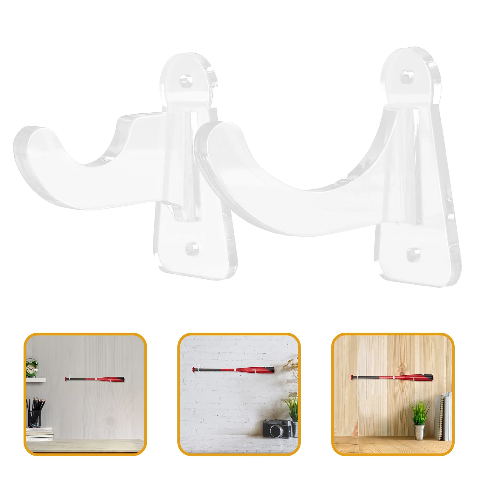 Baseball Bat Wall Mount Bracket Multi-functional Display Stand for Sports Support Acrylic