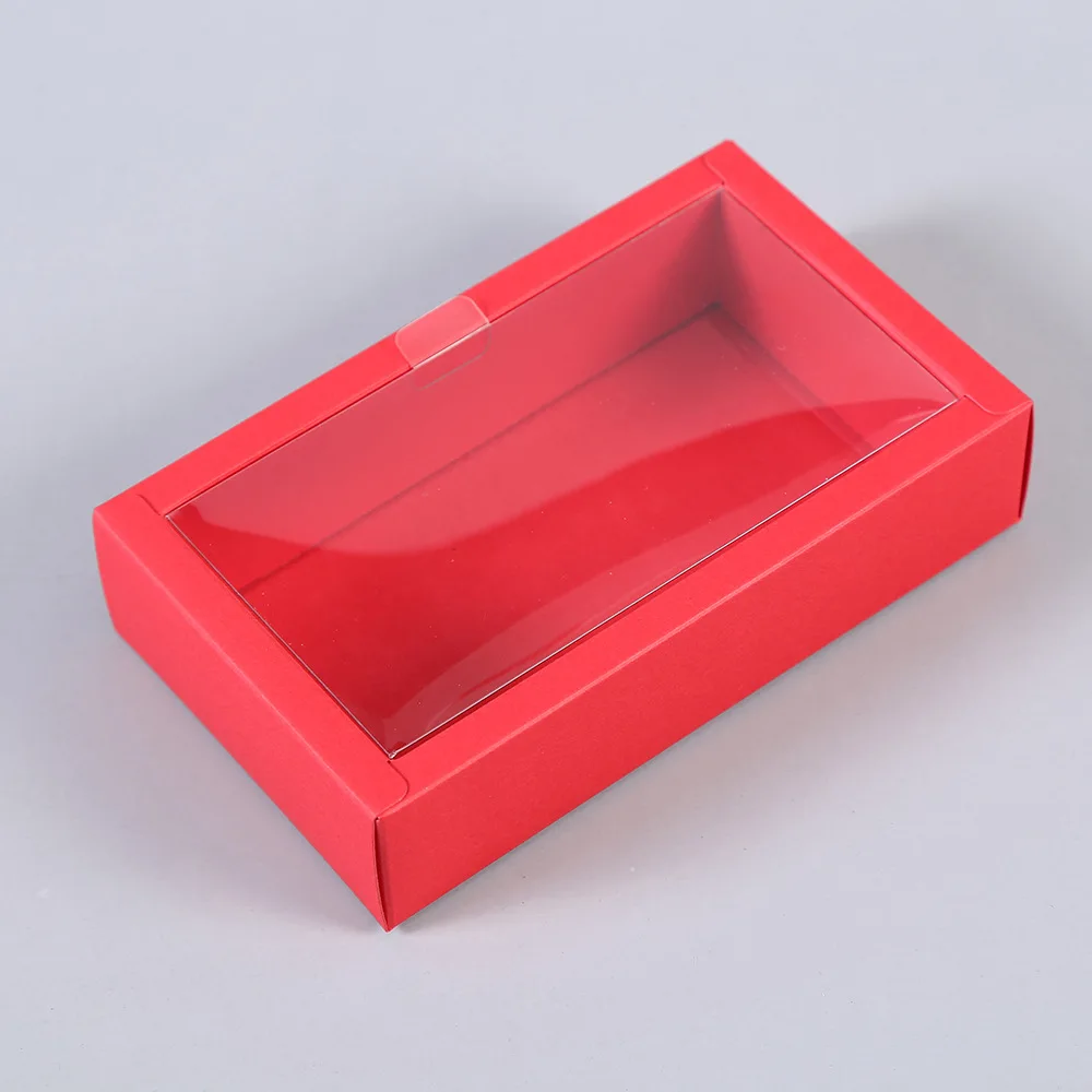 10pcs Transparent Gift Display Box, Tea Gift Packaging Box, Kraft Paper Gift Packaging Box