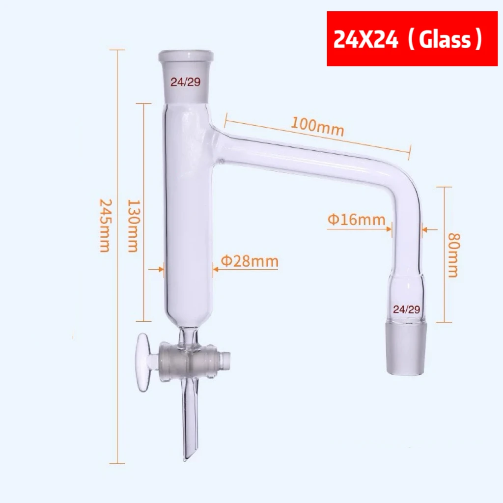 Distillation Receiver Adapter,Glass/PTFE Piston Valve,Glass Water Separator Oil-water Separator