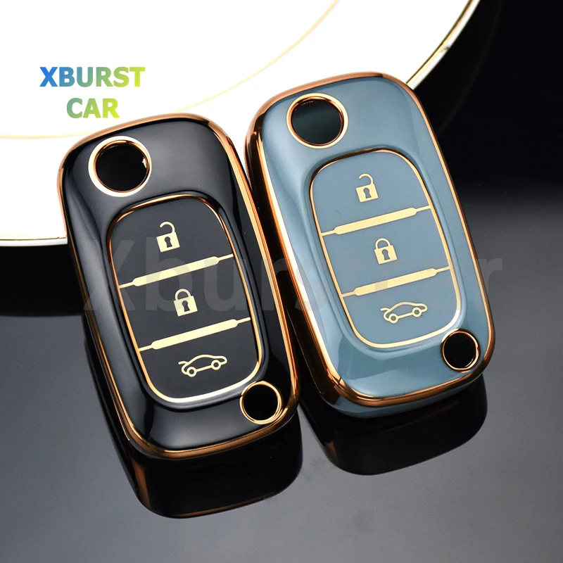 For LADA Vesta Granta XRay Kalina Priora Sedan Sport for Mercedes for Renault Fluence Clio Megane 3Buttons TPU Key Case Cover