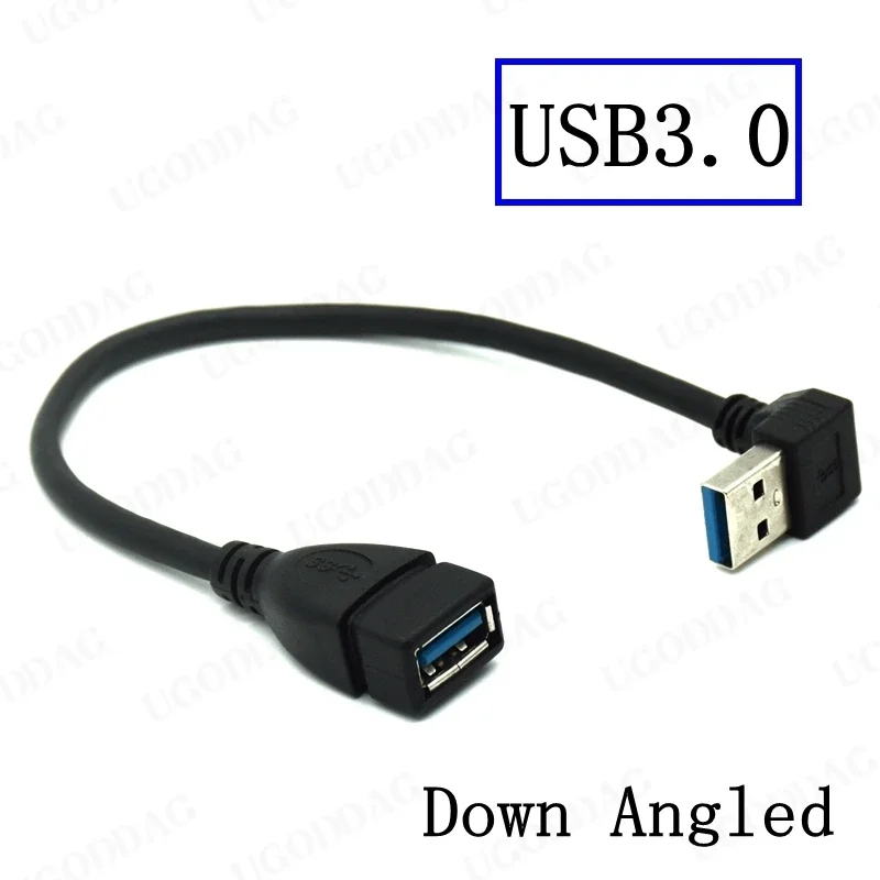 Usb Verlengkabel Usb 3.0 Mannelijk Naar Vrouwelijk Haaks 90 Graden Usb Adapter Omhoog/Omlaag/Links/Rechts Kabel Usb 0.2M