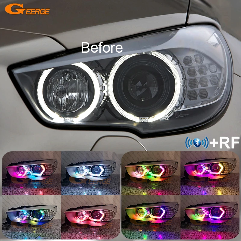 

For BMW 5 Series GT F07 2009 - 2010 2011 2012 2013 Concept M4 Iconic Style Dynamic Multi Color RGB LED Angel Eyes Kit Halo Rings