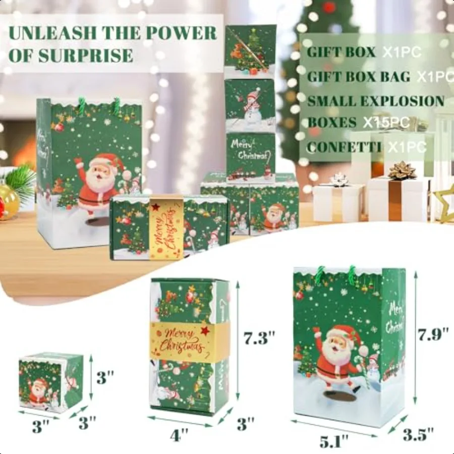 Surprise Gift Box Red Envelope Green Christmas 15 Bounces