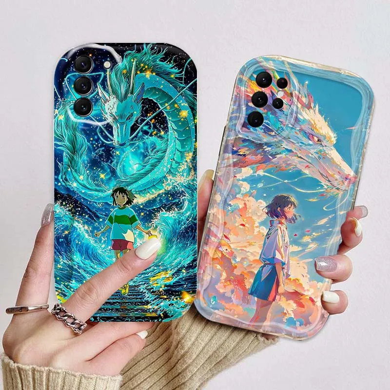 

Fashion S-Spirited Aways For Samsung S25 S24 S23 S22 S21 S20 A04 A05s A05 A06 Ultra Plus FE 5G Wave Oil Phone Case