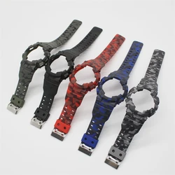 Camouflage Integrated set Bezel and Strap for Casio G-SHOCK GA100 GA110 GA120 GA140 Watchband Waterproof Watch Band